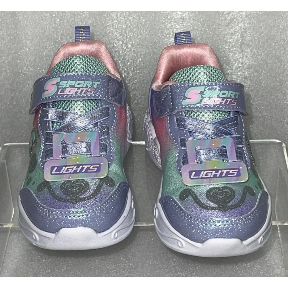 S Sport By Skechers Lucia Sneakers Light Up‎ Stretch Laces Toddler Girls Size 5